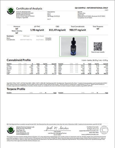 VO Inc Dream™ CBN+CBD Sleep Tincture CBD Oil