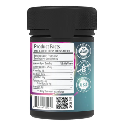 VO Inc Elev8™ Delta 8 Fruit Chews 25mg (10ct), Tropical Thunder D8 Edibles